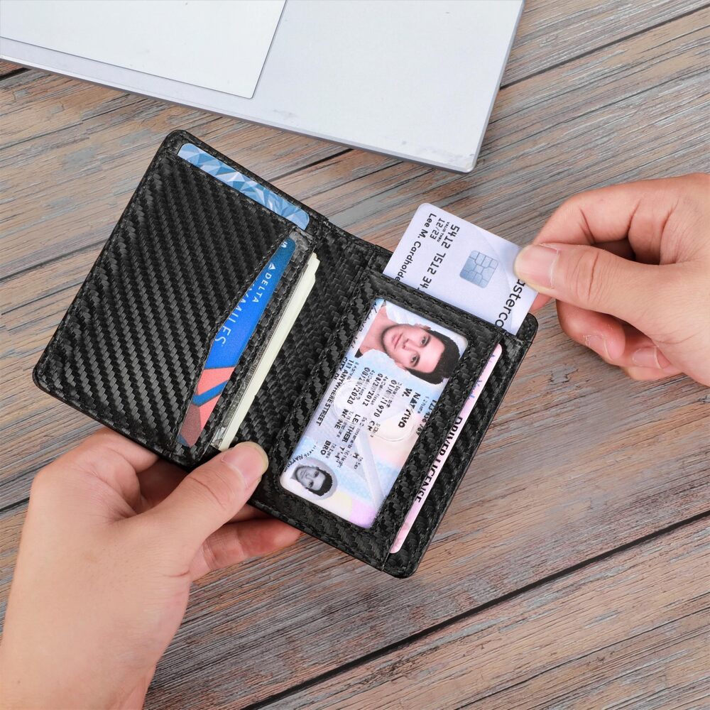 5204 RFID Blocking Slim Wallet Thin Bifold Credit Card Holder Wallet - Picture 3 of 6
